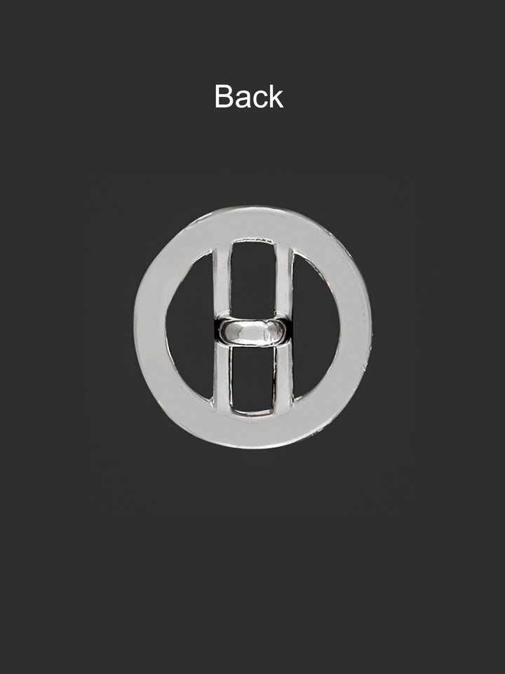 Shiny Silver Round Ring Shape Shank Metal Button