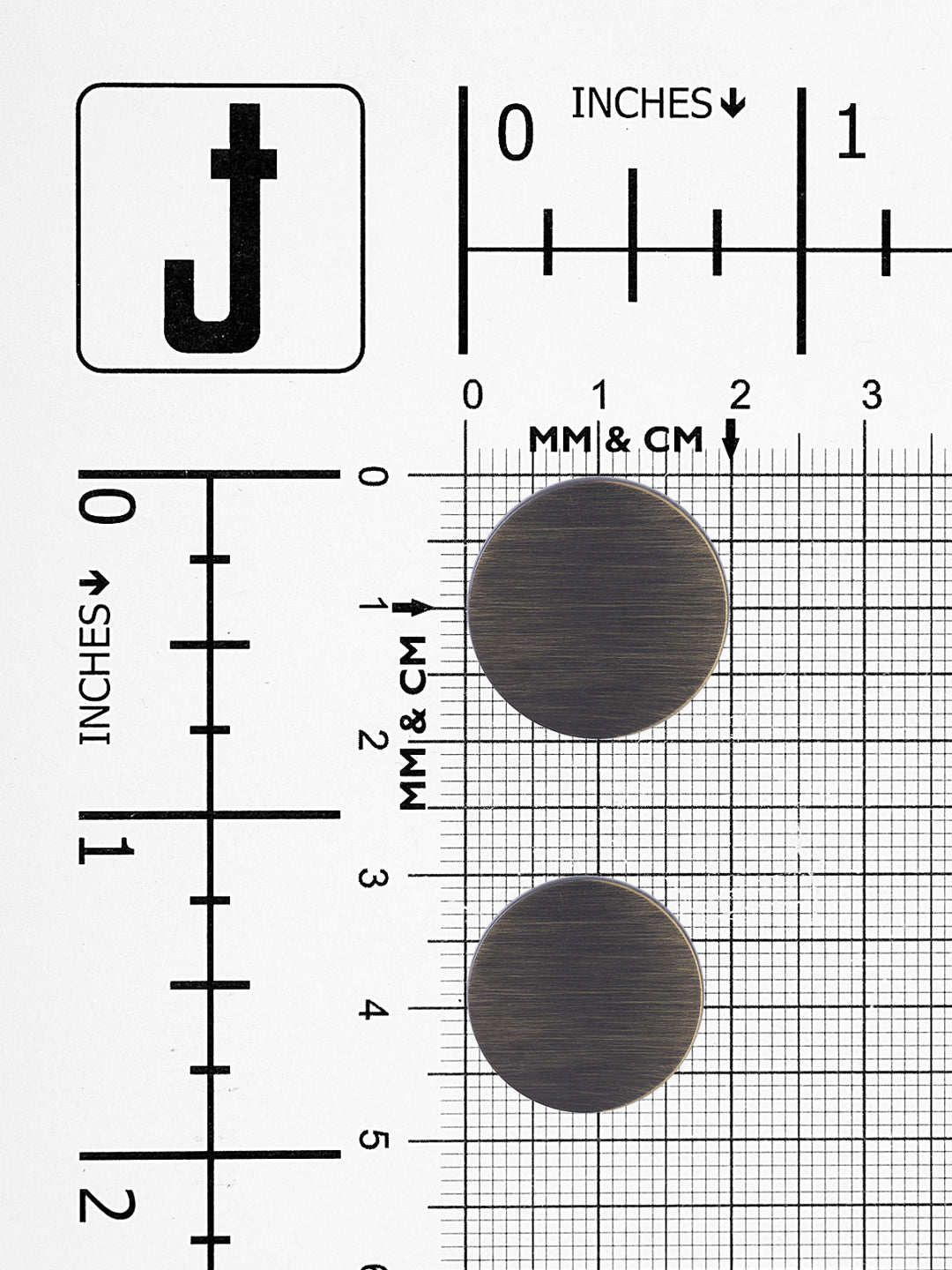 Round Shape Brushed Antique Brass Classic Shank Button