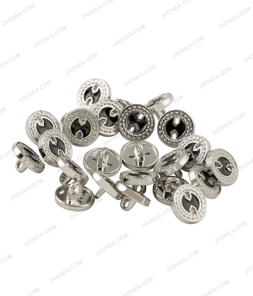 Shiny Gold & Shiny Silver Cutwork Enamel Royal Regal Buttons