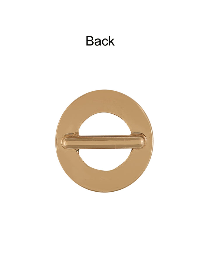 Shiny Gold Round Ring Shape Shank Metal Button