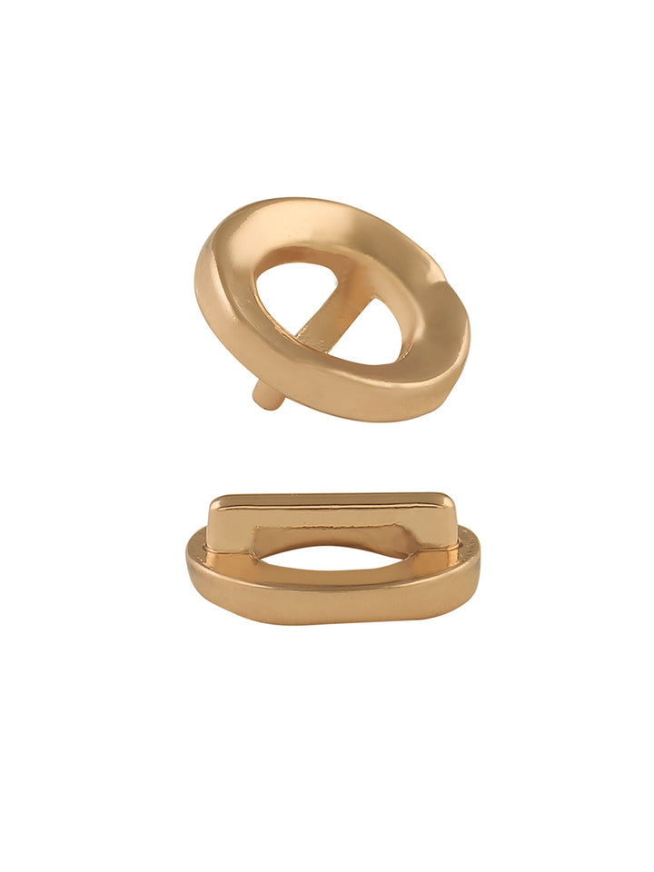 Shiny Gold Round Ring Shape Shank Metal Button