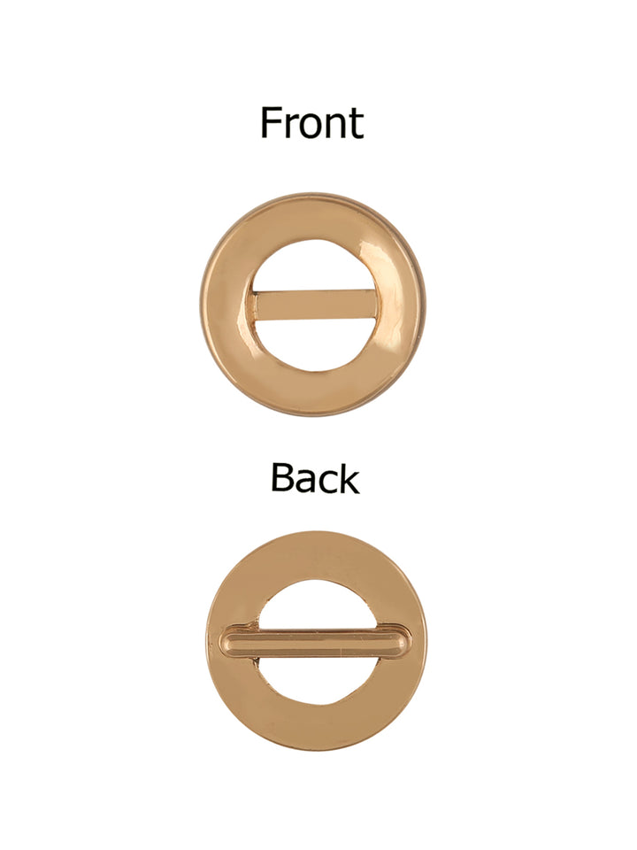 Shiny Gold Round Ring Shape Shank Metal Button