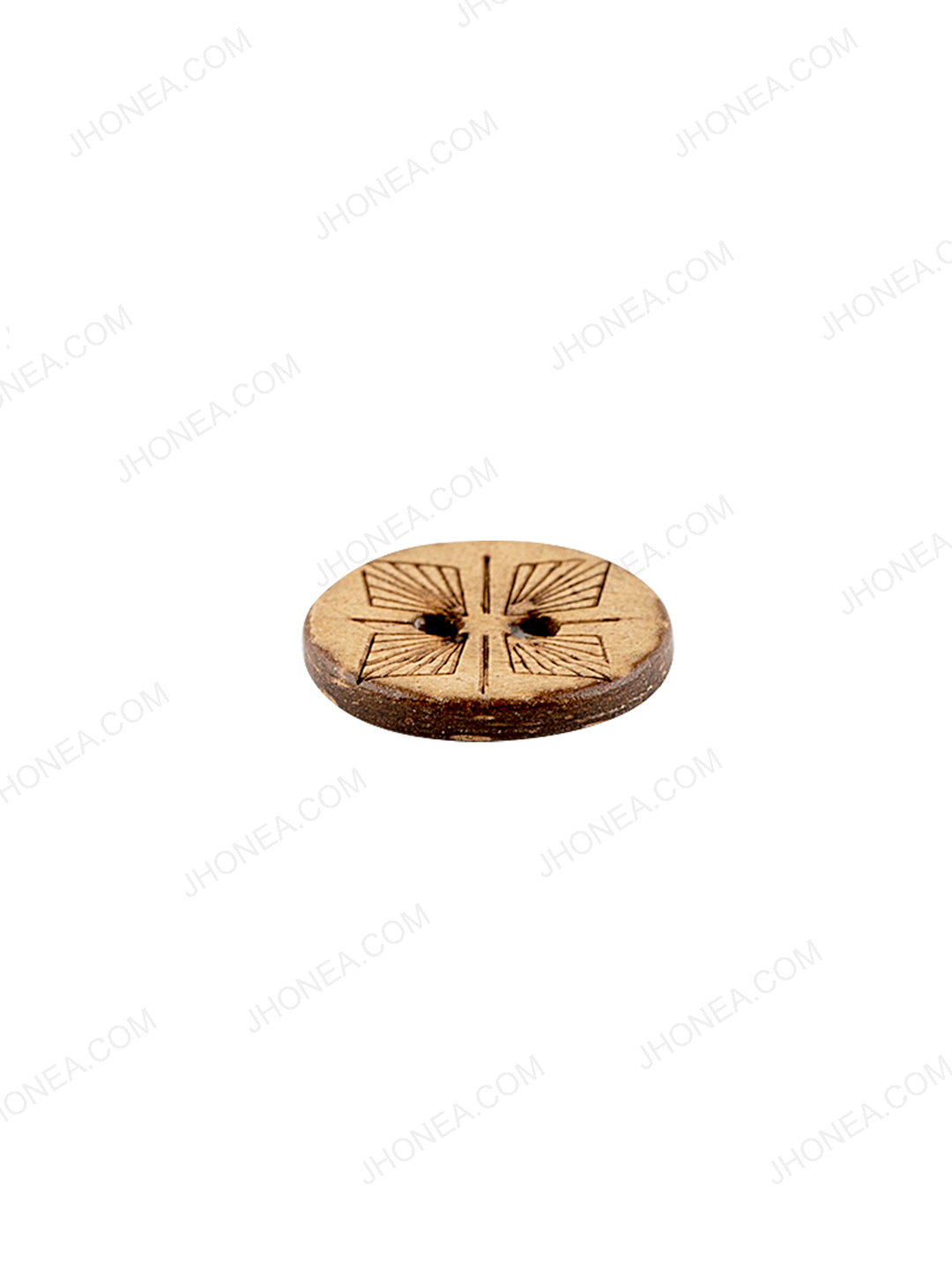 Geometrical Design Round Coco Natural Buttons