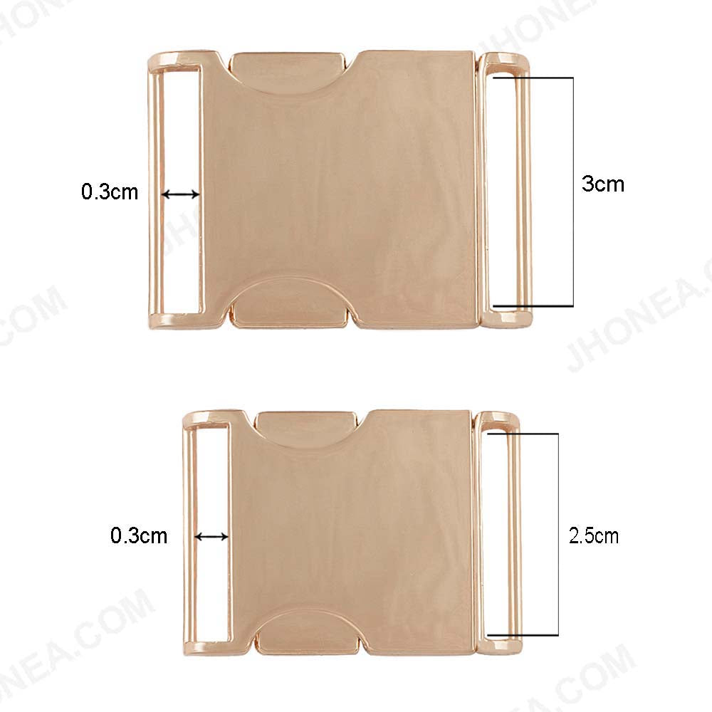 Smooth Shiny Gold 2 Part Side Release Buckle for Straps