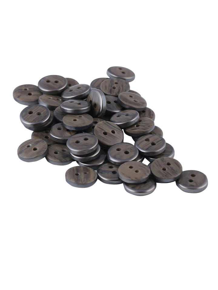 Round Shape 2-Hole 10mm Brown Color Shirt Button