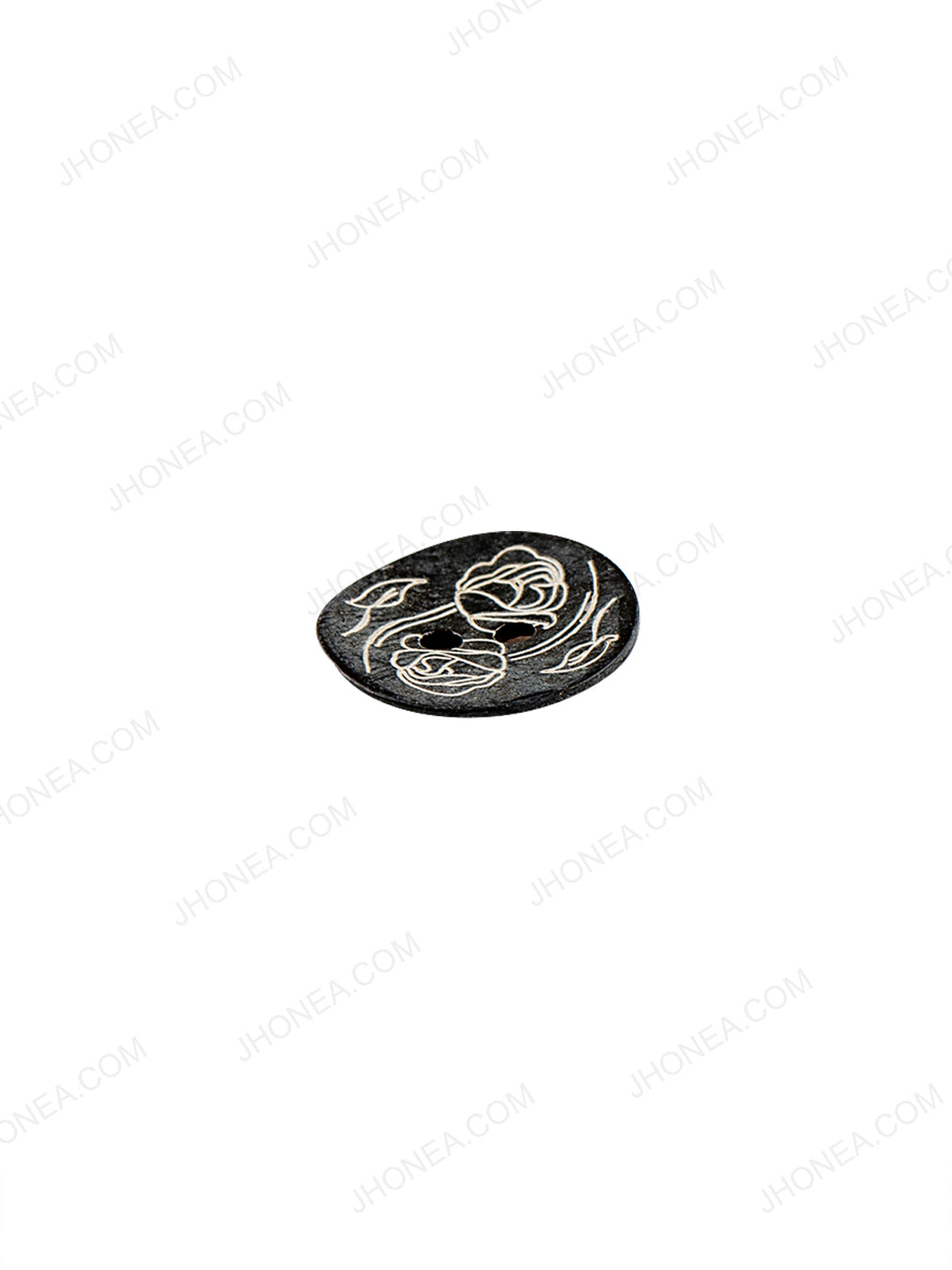 White Printed Round Shape 2-Hole Natural Colour Buttons