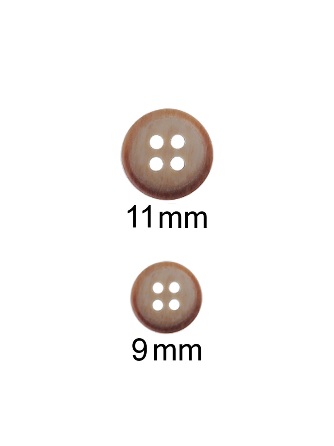 Dual Tone Wooden Brown Color Round Shape Shirt Buttons