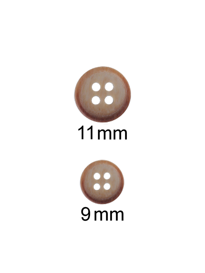 Dual Tone Wooden Brown Color Round Shape Shirt Buttons