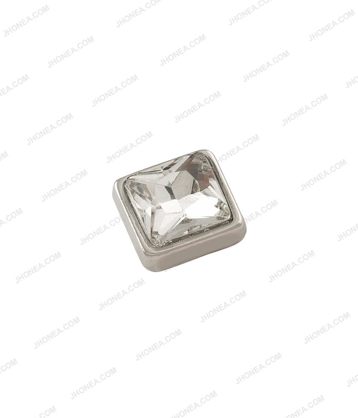 Sparkling Silver Square Cut Diamond Buttons for Kurtas/Kurtis