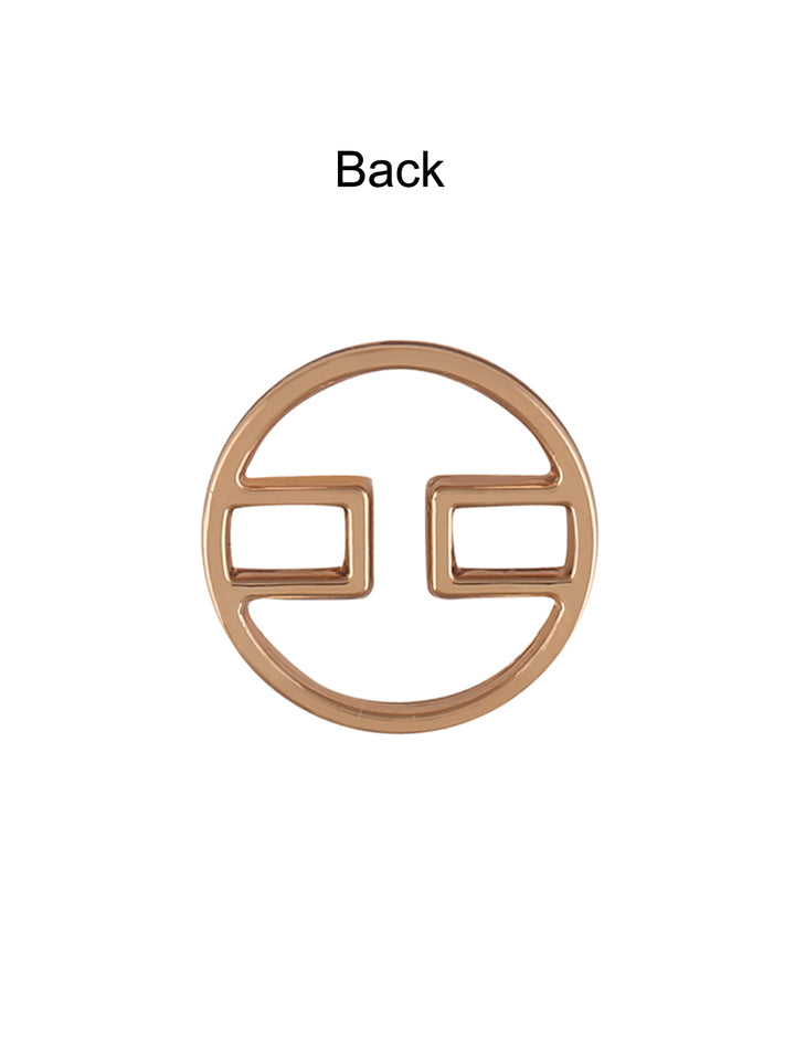 Smart & Sophisticated Shiny Geometric Shape Holes Metal Button