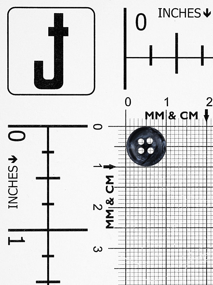 Decorative Black Marble Design 10mm Fancy Shirt Button