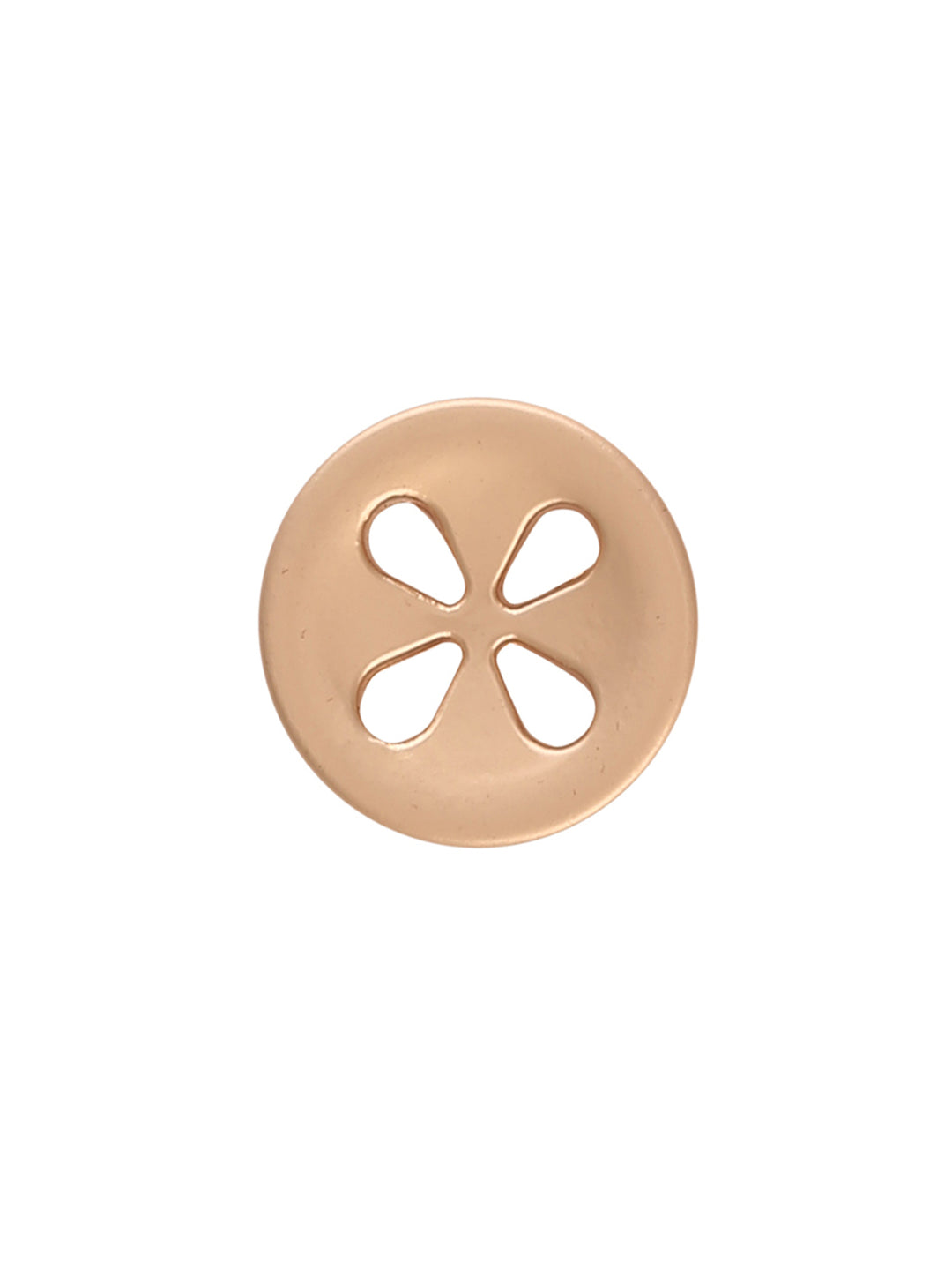 Round Shape Matte Gold Cute Flower Design Metal Button