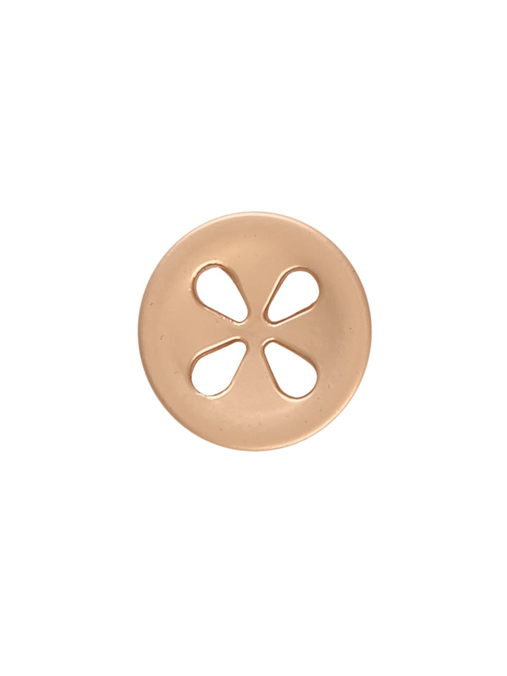 Round Shape Matte Gold Cute Flower Design Metal Button
