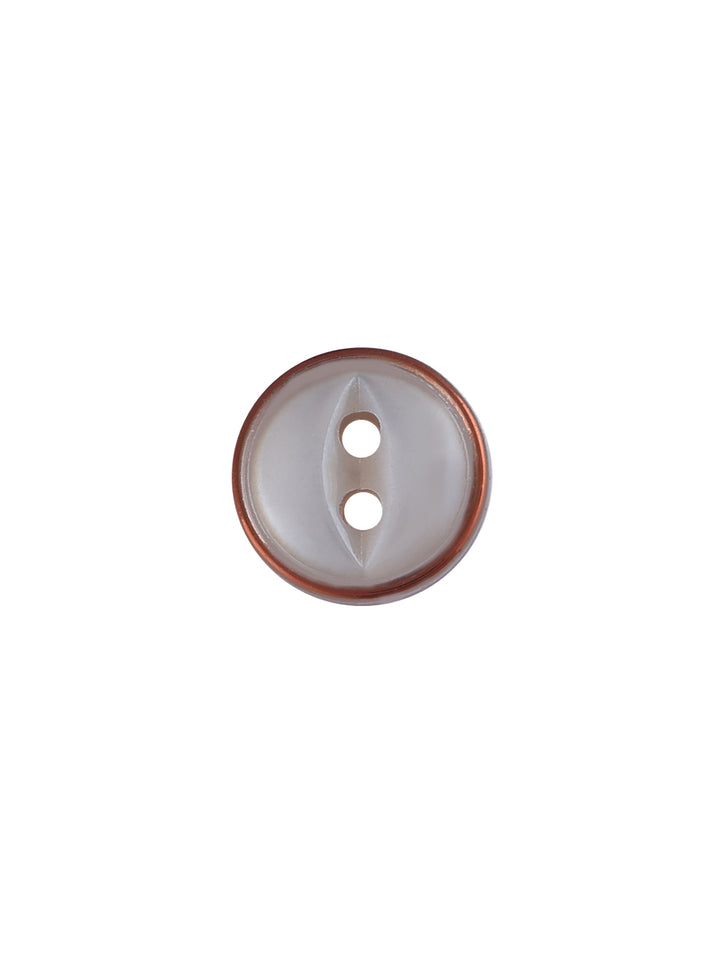 Decorative Transparent with Copper Ring 10mm 2-hole shirt button