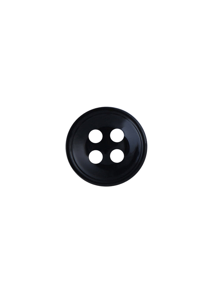 Plain Black 4-Hole 10mm Shirt Button
