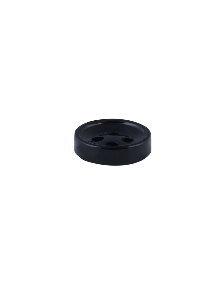 Plain Black 4-Hole 10mm Shirt Button
