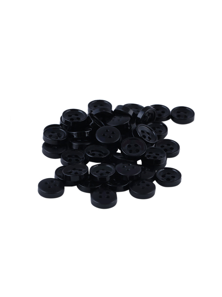 Plain Black 4-Hole 10mm Shirt Button