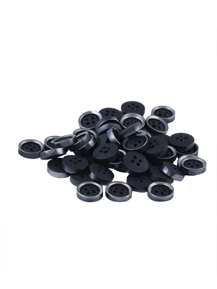 Small Elegant Round Shape 9mm Matte Black Shirt Button