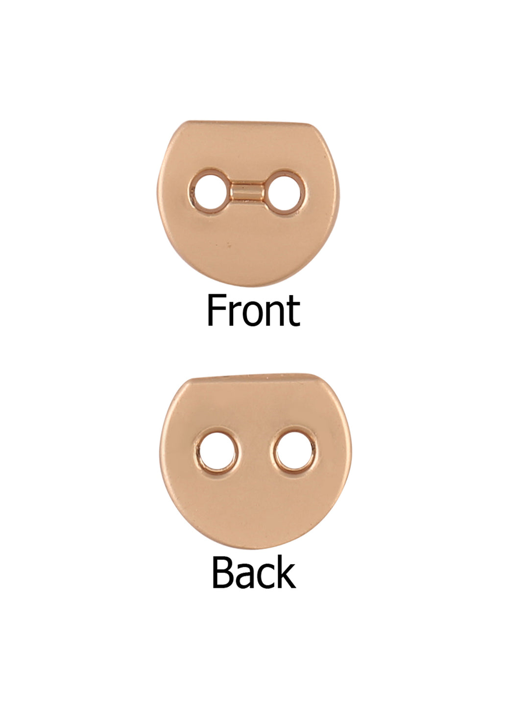 Matte Gold Crescent Shape 2-Hole Metal Button