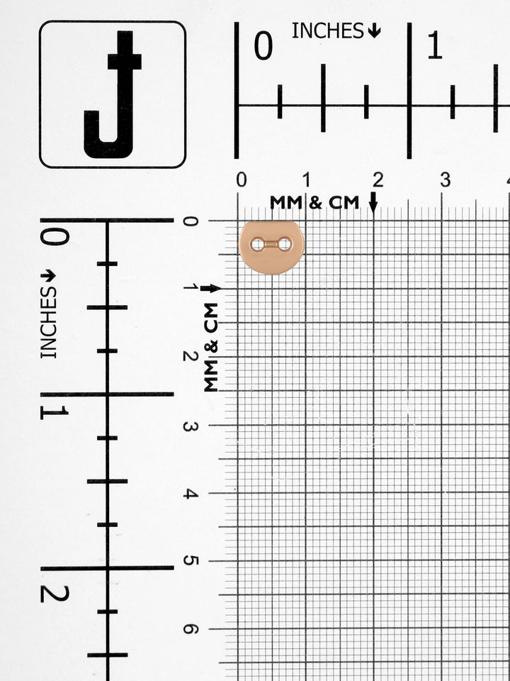 Matte Gold Crescent Shape 2-Hole Metal Button