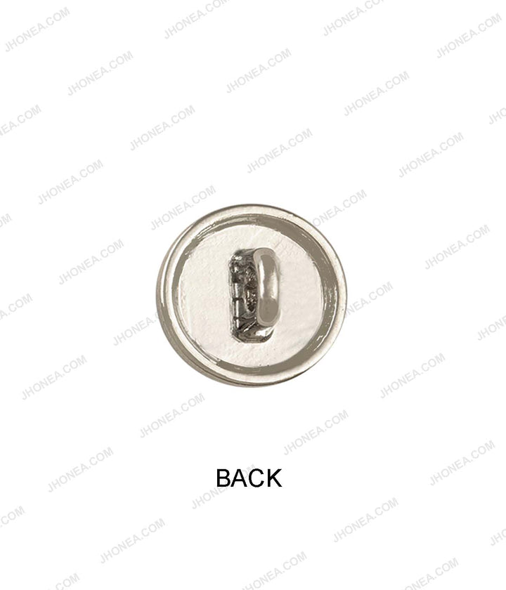 Shiny Silver Engraved lines Rim Border with Black Drop Shirt Buttons