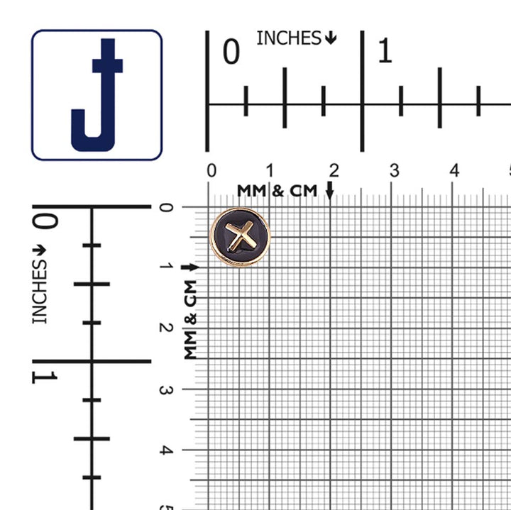 Shiny Cross Stitch Black Enamel 10mm Loop Shirt/Kurta Buttons