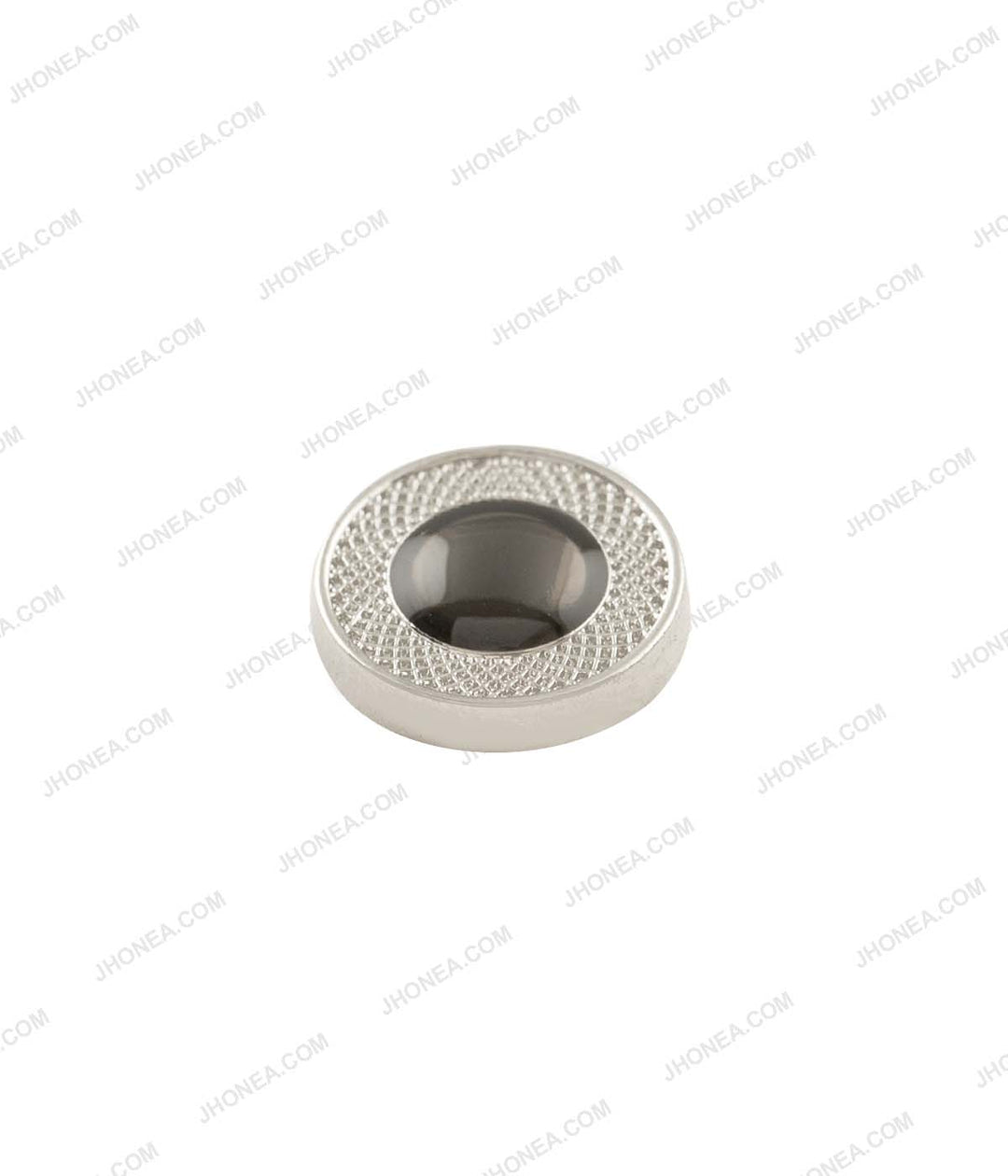 Shiny Silver Engraved lines Rim Border with Black Drop Shirt Buttons