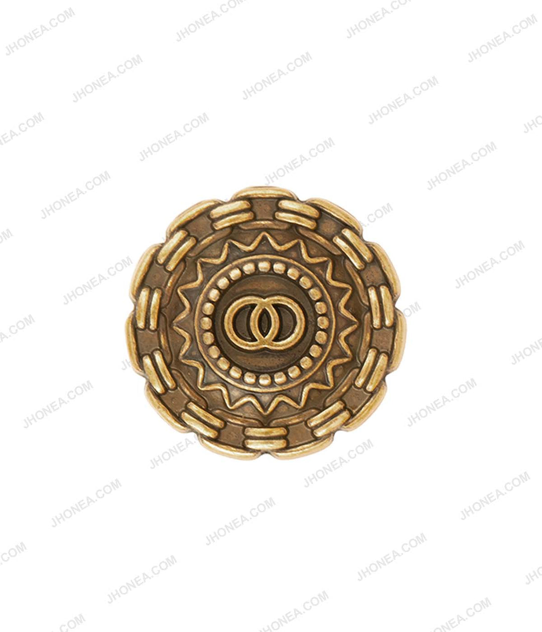 Royalty Aztec Detail Ancient Gold Shank Metal Buttons