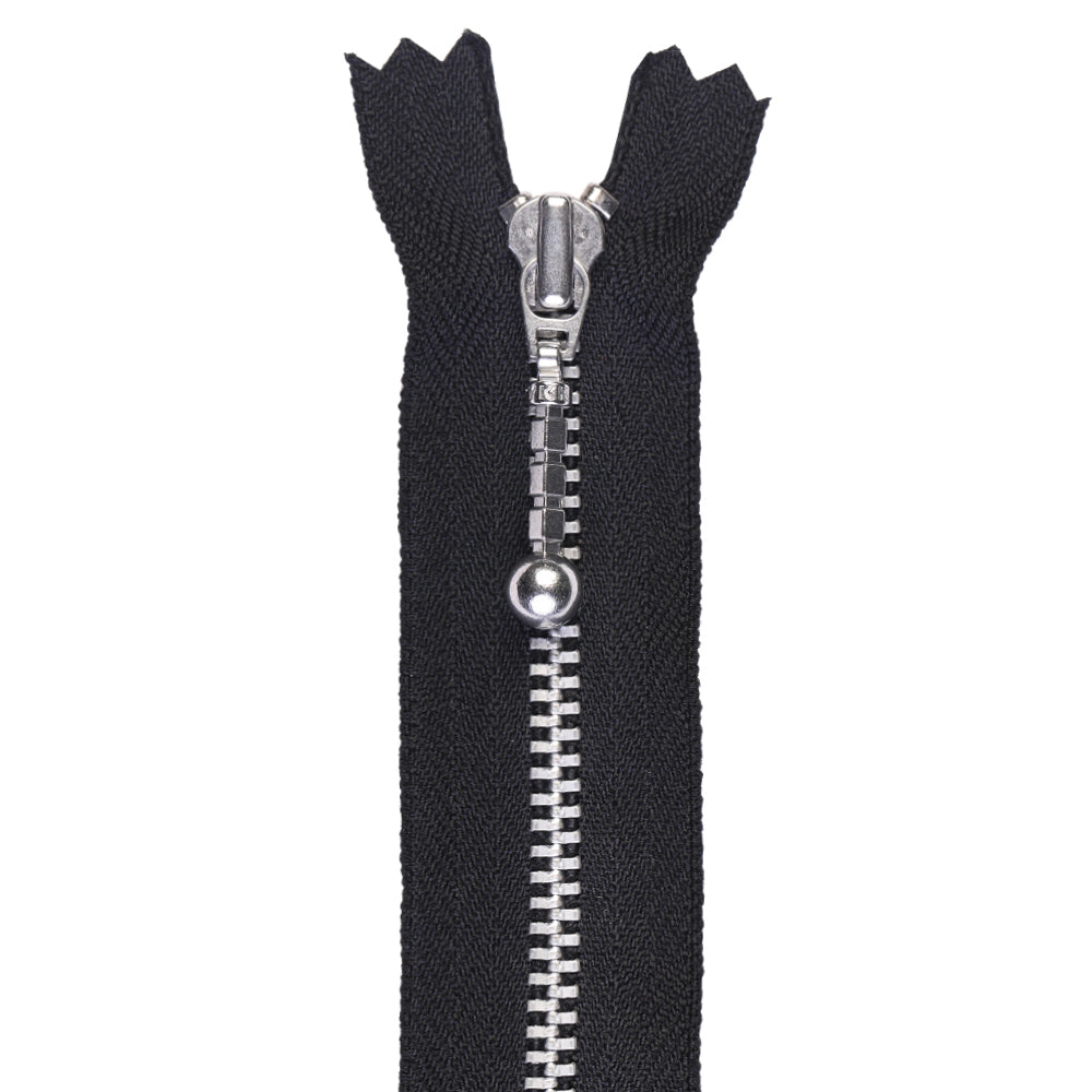 YKK- #3 Shiny Silver Ball Runner Closed-End YKK Zipper