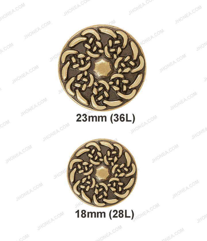Antique Gold Celtic Pattern Metal Buttons for Men