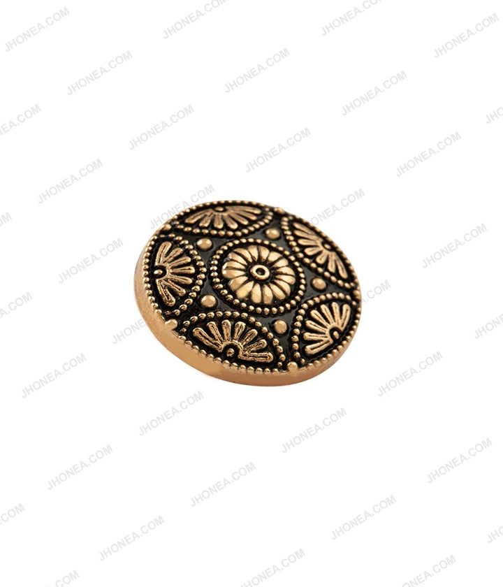 Antique Brass & Antique Gold Intricate Floral Design Ethnic Buttons