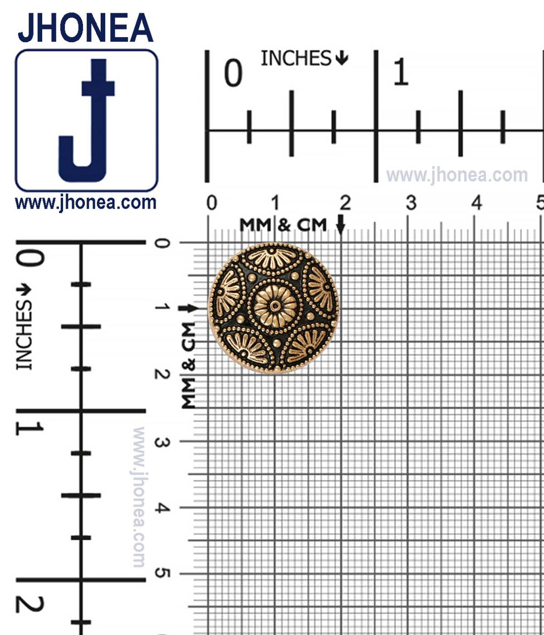 Antique Brass & Antique Gold Intricate Floral Design Ethnic Buttons