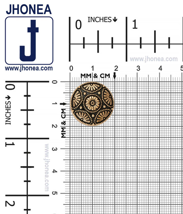 Antique Brass & Antique Gold Intricate Floral Design Ethnic Buttons