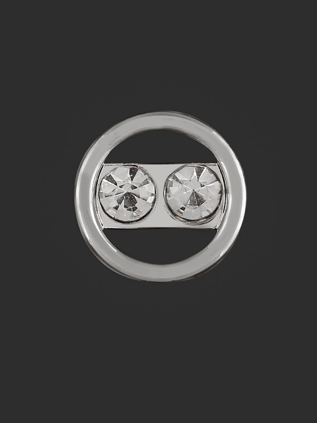 Classic Shiny Silver Round Shape Diamond Button