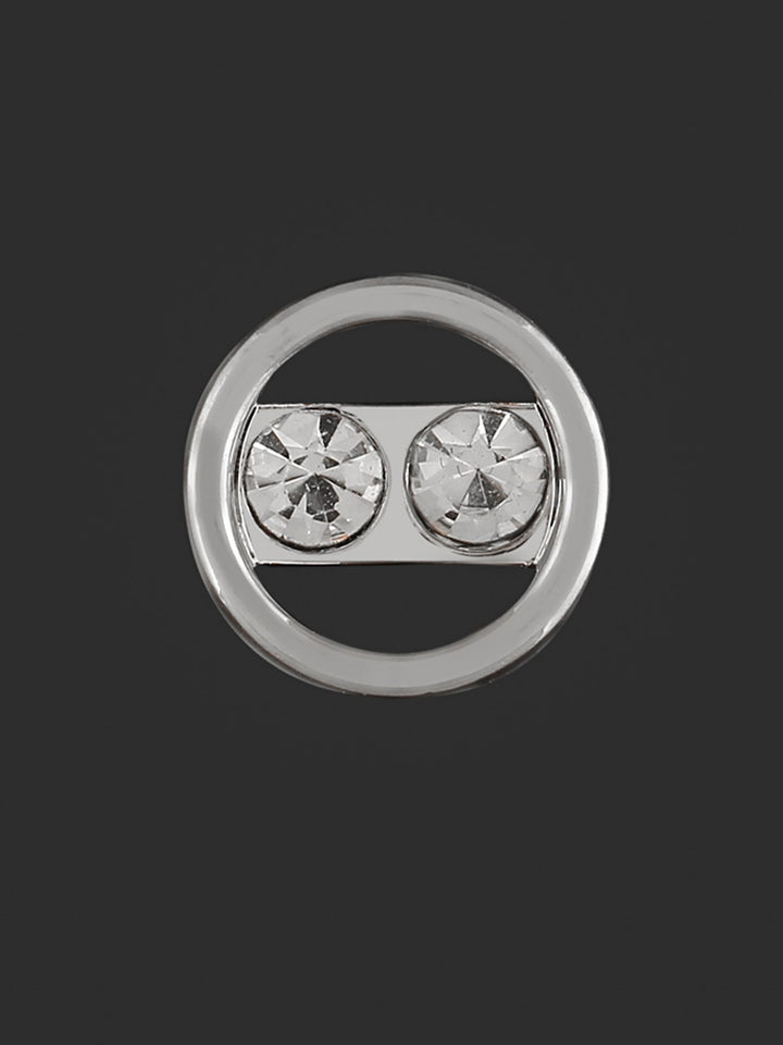 Classic Shiny Silver Round Shape Diamond Button