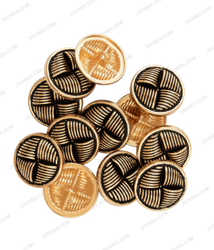 Round Shape Antique Gold Color Dome Surface Coat Buttons