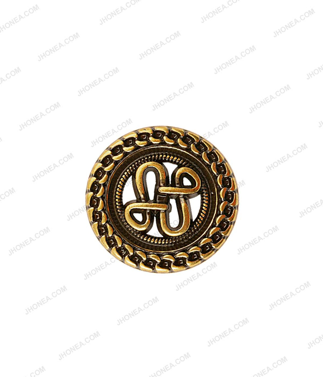 Antique Gold Celtic Design Chain Rim Border Metal Buttons