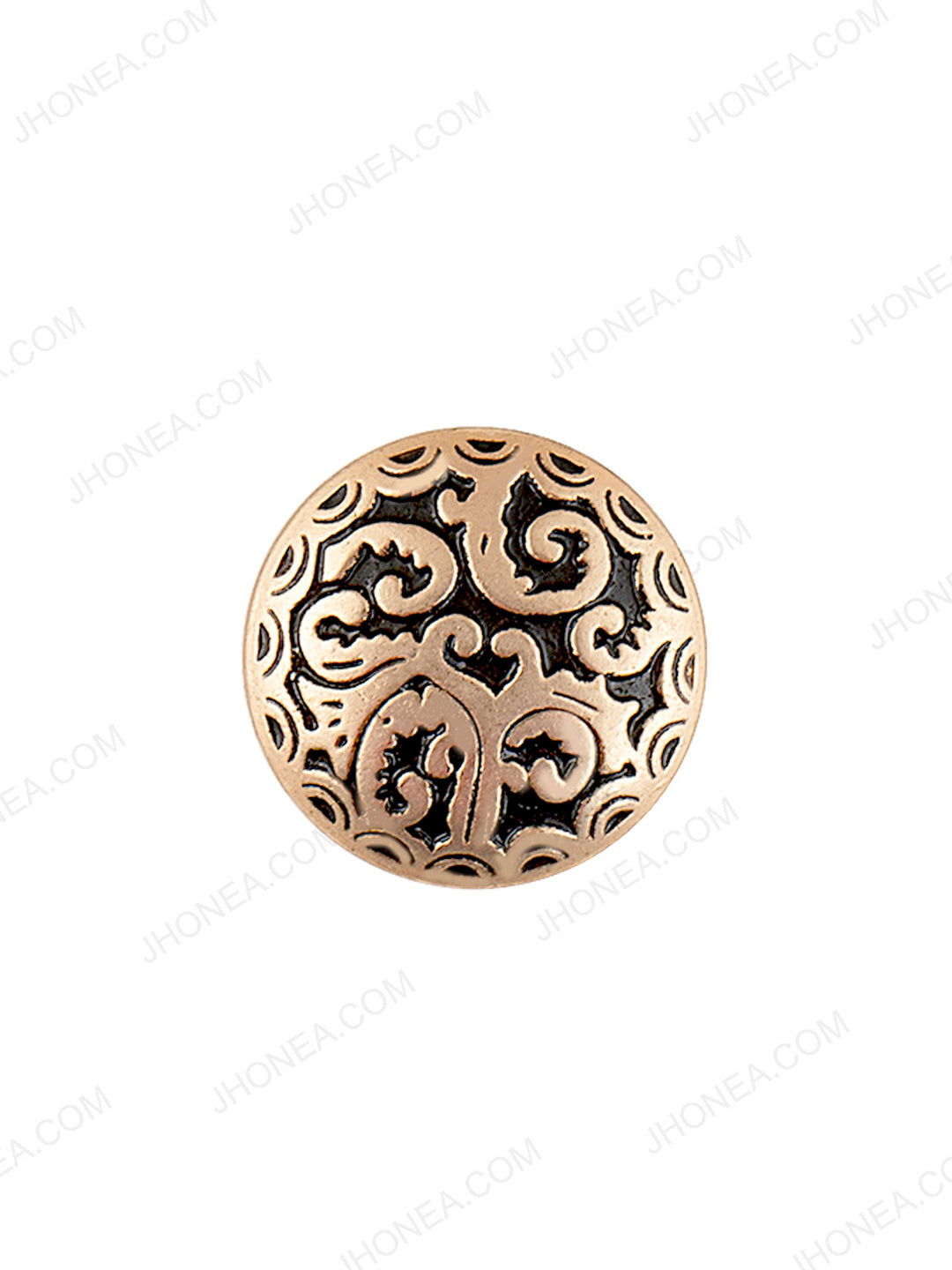 Matte Gold with Black Engraved Design Coat Button
