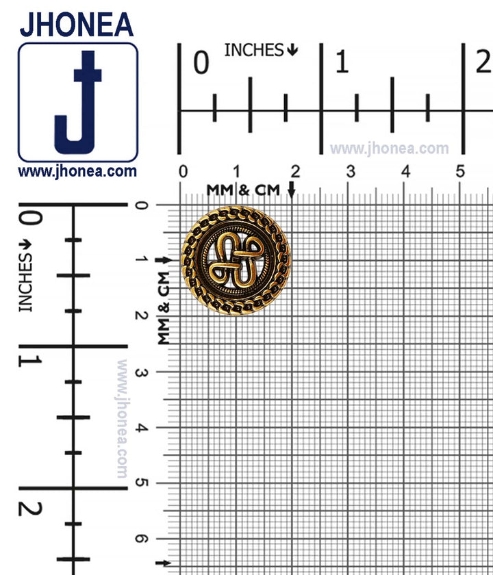 Antique Gold Celtic Design Chain Rim Border Metal Buttons