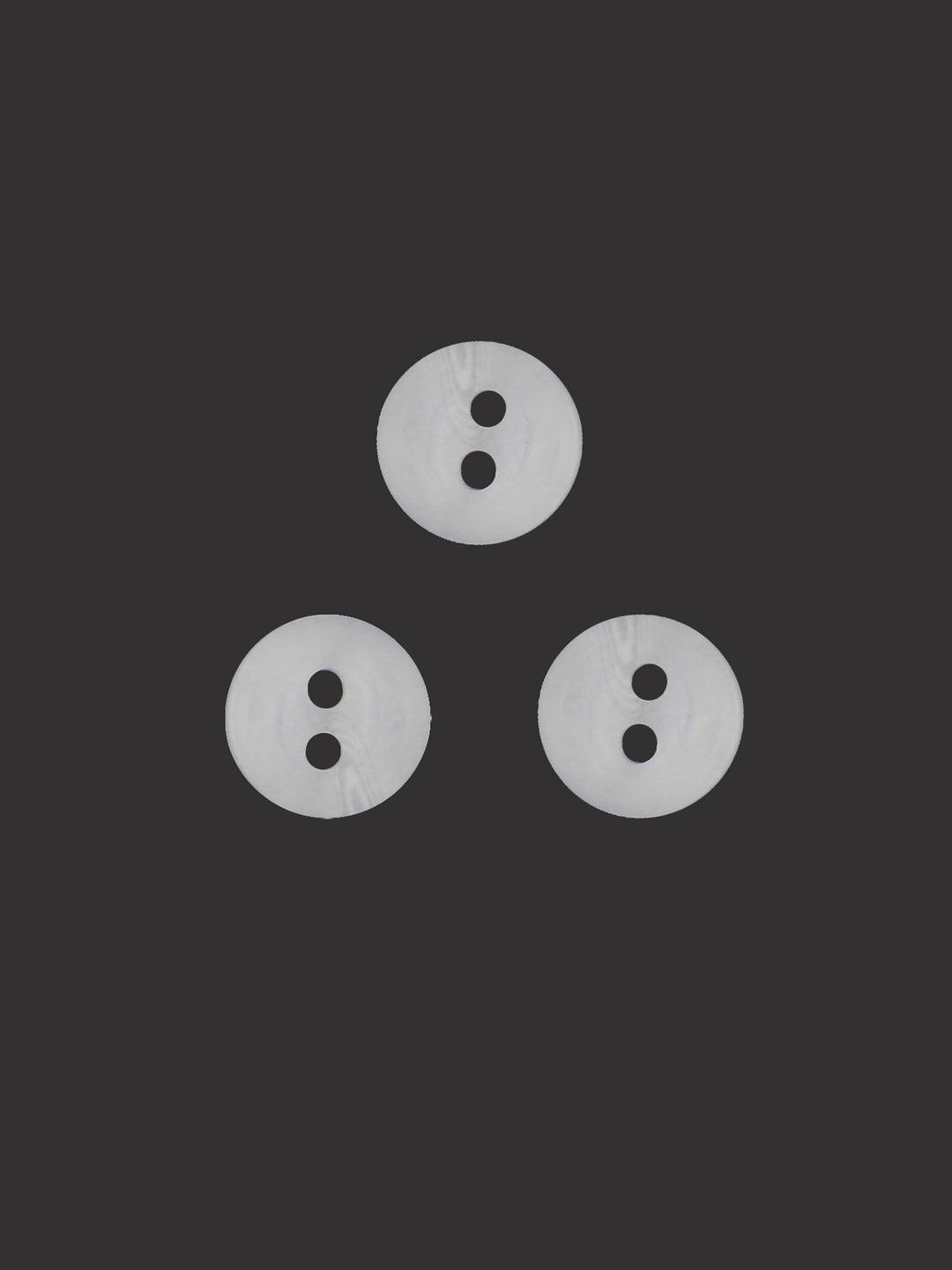 Plain White 9mm 2-Hole Round Shape Shirt Button