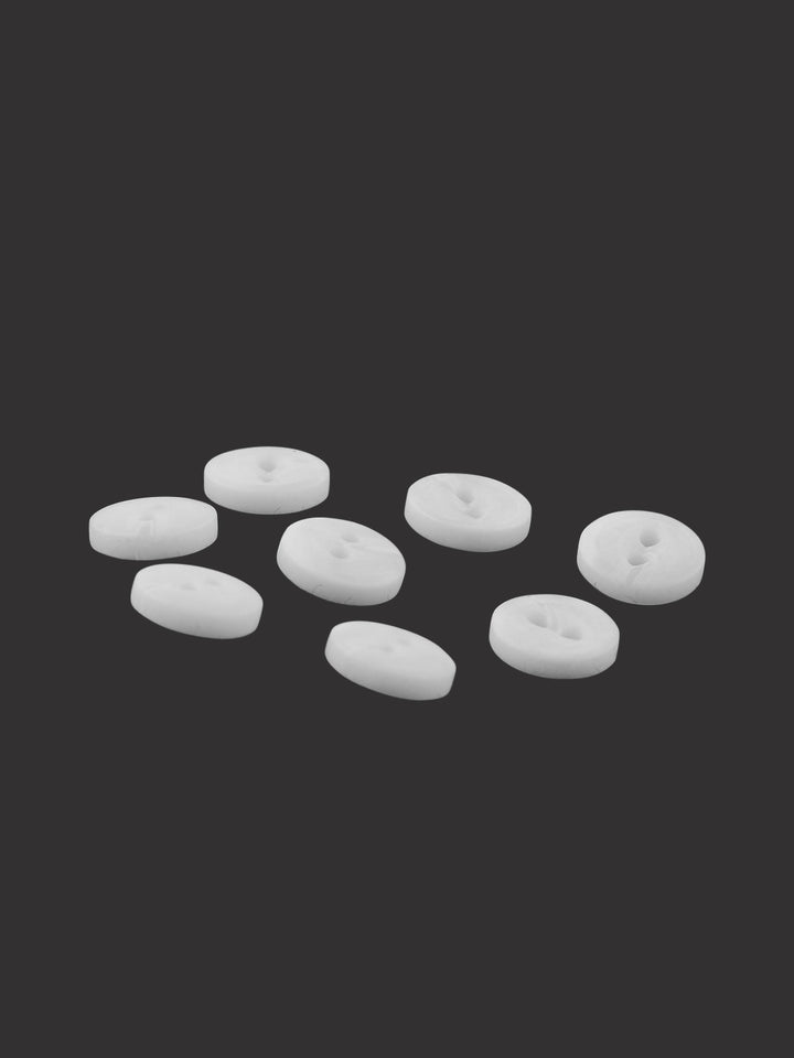 Plain White 9mm 2-Hole Round Shape Shirt Button