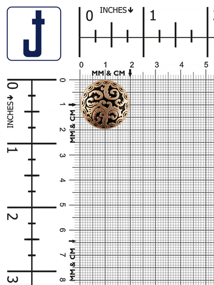 Matte Gold with Black Engraved Design Coat Button