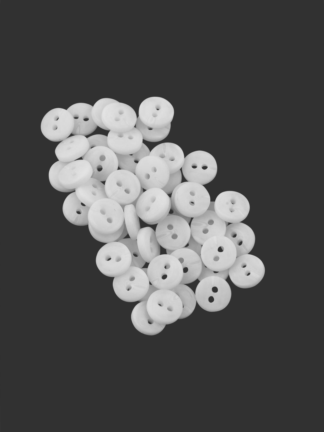 Plain White 9mm 2-Hole Round Shape Shirt Button
