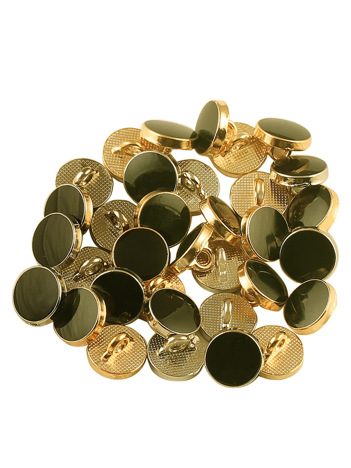 Golden & Silver with Black Enamel Shirt Button 9mm & 10mm