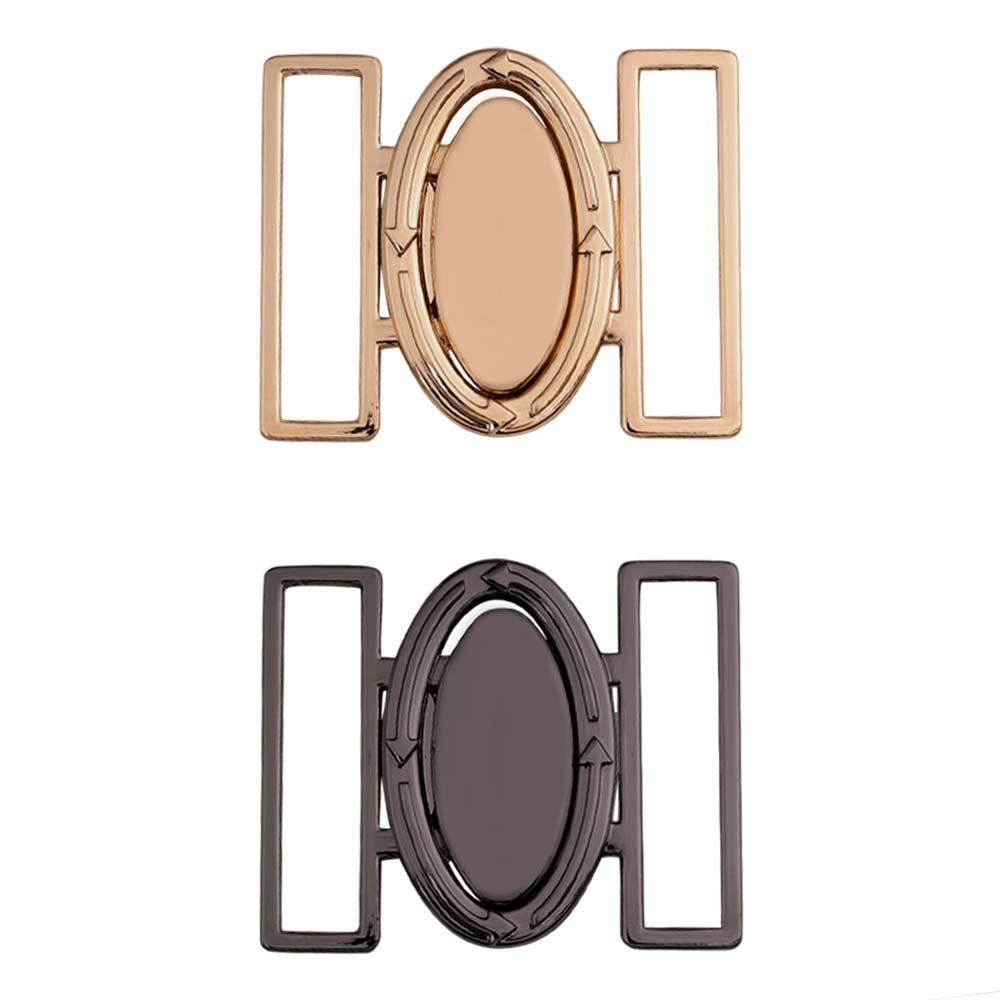 Shiny Oval Frame Style Clasp 2 Part Designer Belt Buckle