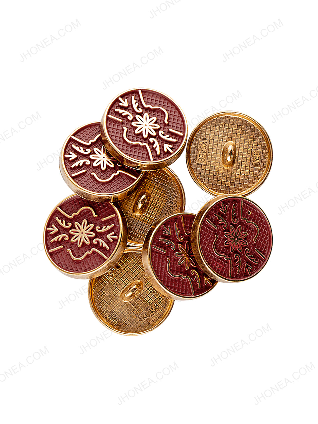Matte Gold Engraved Design Coat Button