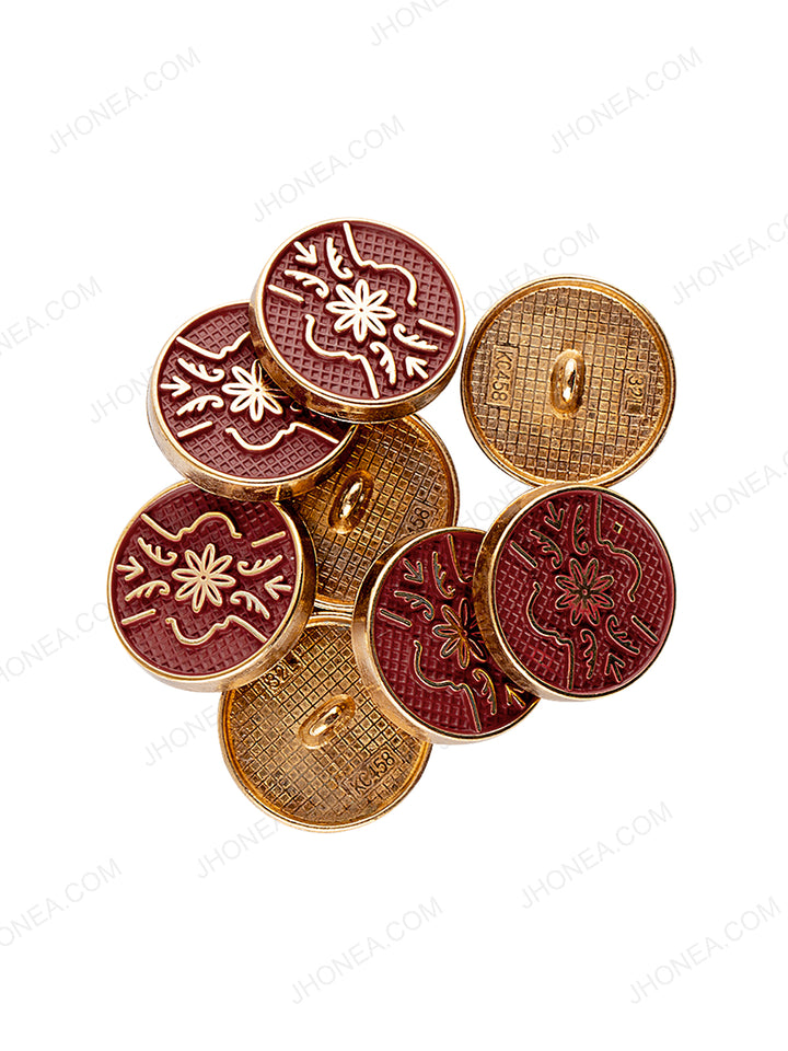 Matte Gold Engraved Design Coat Button