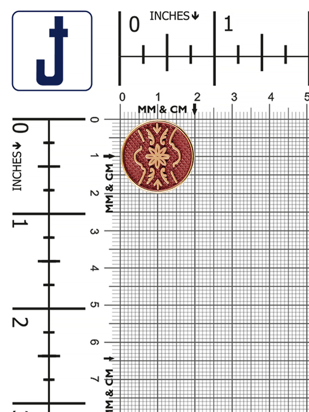 Matte Gold Engraved Design Coat Button