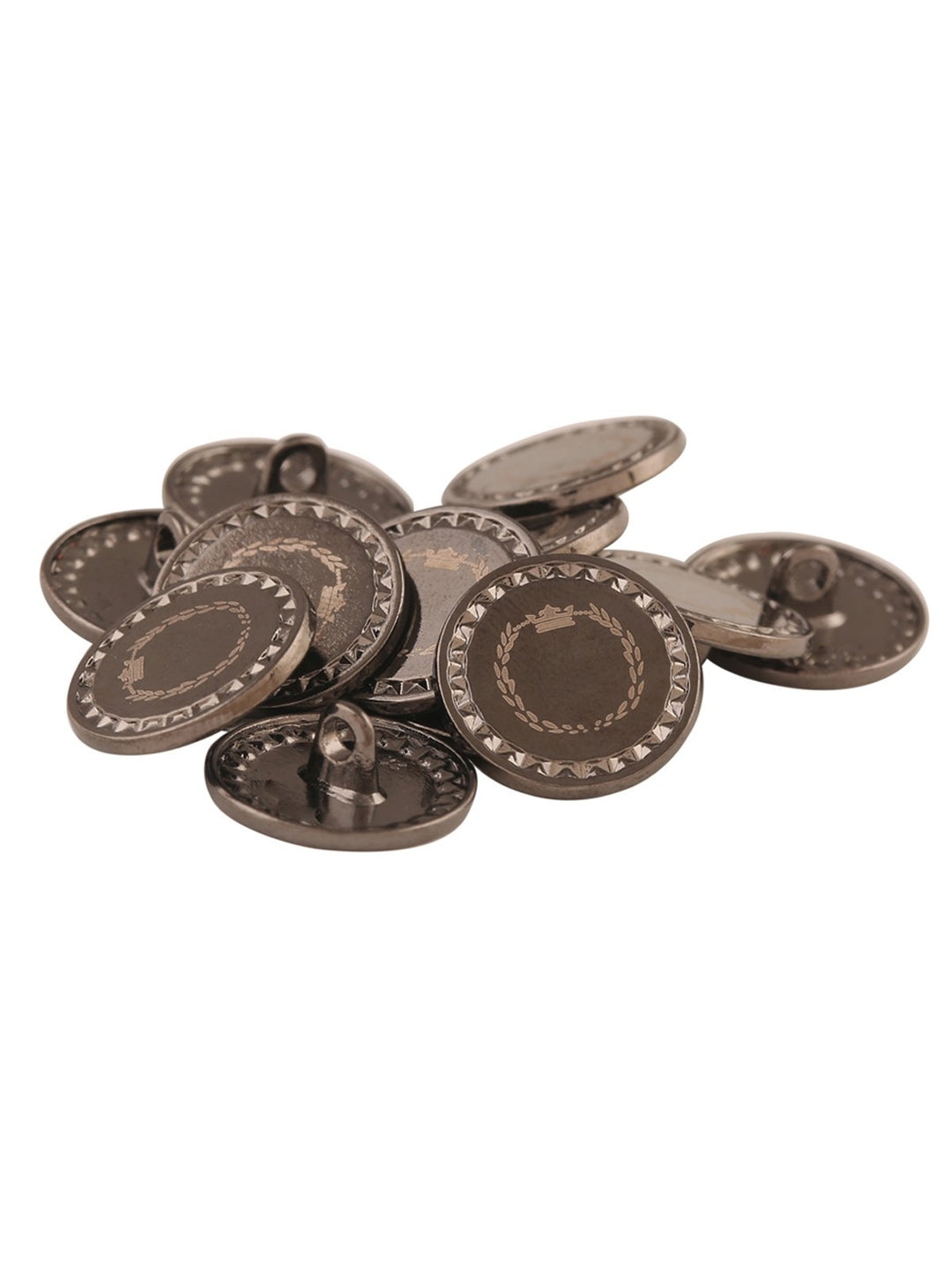 Shiny Gunmetal Classic Round Shape Flat Surface Coat Button