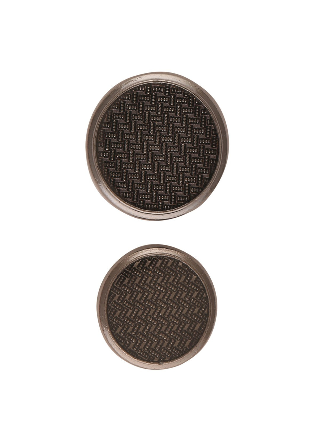 17mm and 21mm Shiny Gunmetal Round Shape Flat Lamination Metal Button